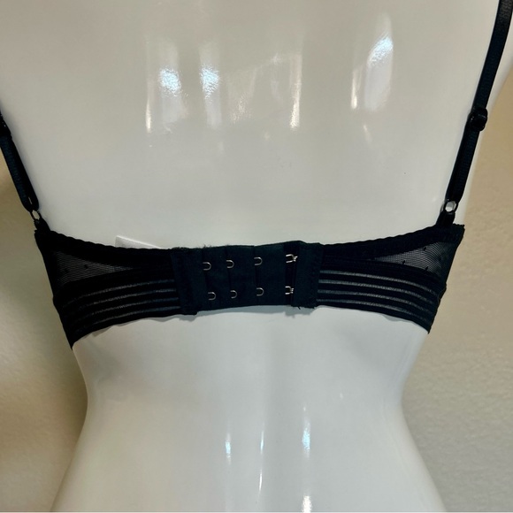 Black Stretchy Polka Dots Mesh Padded Bra Size Medium - Picture 6 of 9